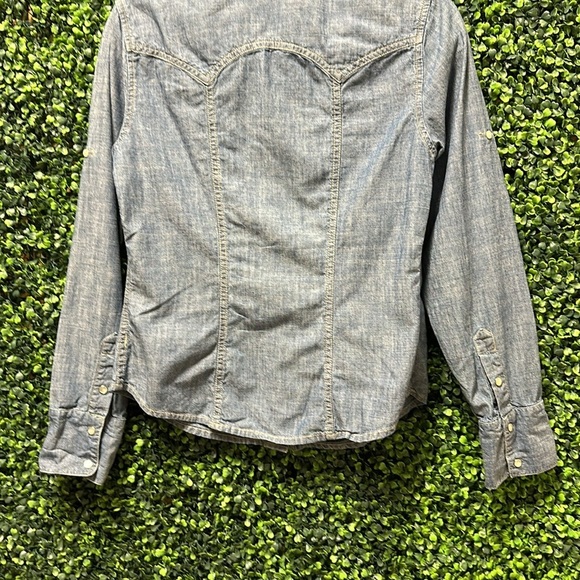 Gap S shirt Blue Chambray Western Denim cowboy - Picture 7 of 7